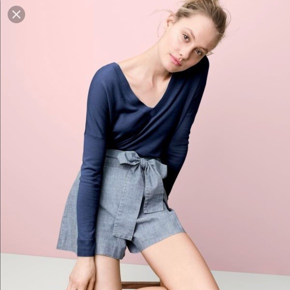 J. Crew Pants - J. Crew Tie-waist short in chambray- NWT!